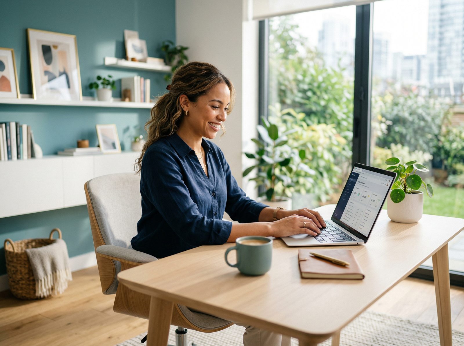 Freelancer working on a laptop